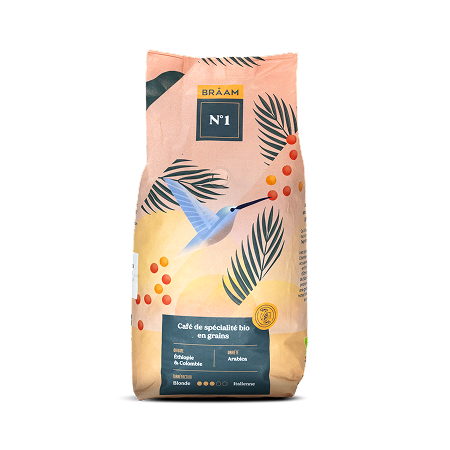 Café En Grains Bio Moka D'Éthiopie &amp; Colombie - 1kg | BRÂAM