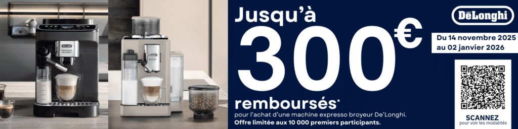 Offre de remboursement DeLonghi machine expresso broyeur